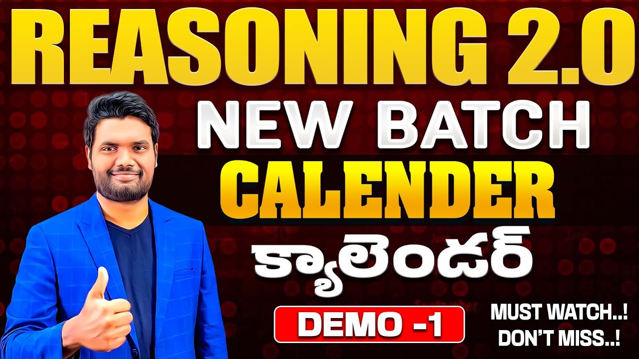 Calendar Demo-1 Full Concept & Smart Tricks ✨Reasoning 2.0 New Batch | Bilingual Class ⏱