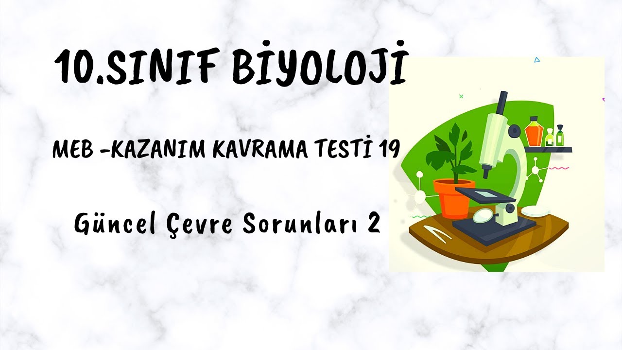 19) 10. SINIF BİYOLOJİ MEB KAZANIM KAVRAMA TESTİ-19 (Güncel Çevre Sorunları - 2)