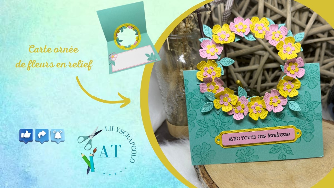 [Tuto] Carte ornée de fleurs en relief 
