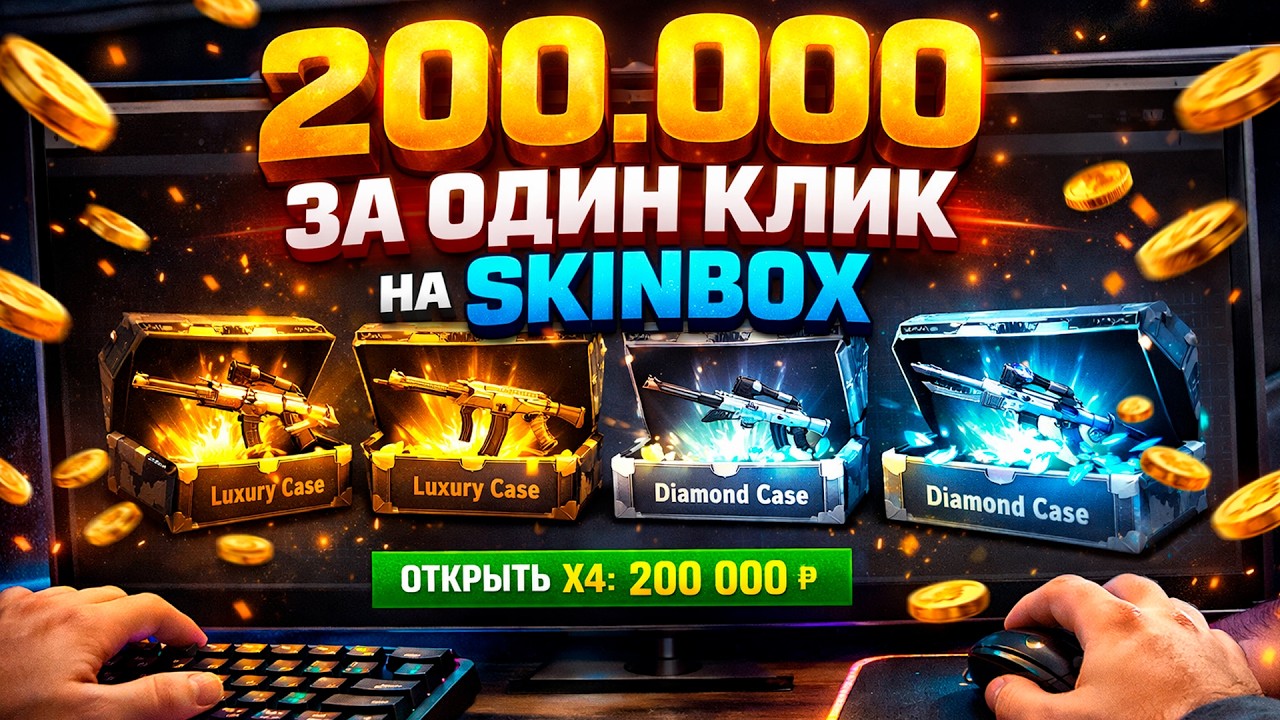 200.000 за ОДИН КЛИК НА SKINBOX! Я ОТКРЫЛ 4 САМЫХ ДОРОГИХ КЕЙСА НА СКИНБОКС! (CS2/КС2)