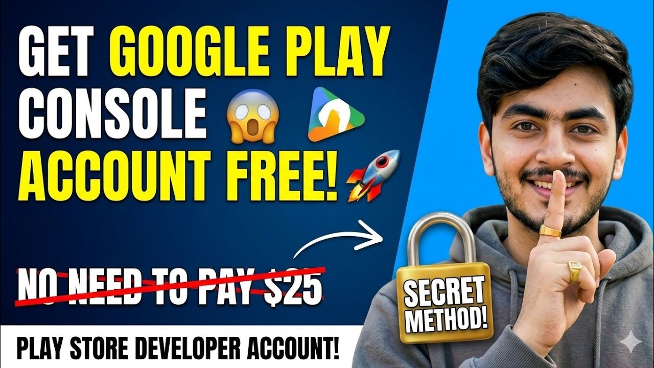 Get Google Play Console FREE in 2026 🔥 No $25 Fee! Play Store Developer Account Trick
