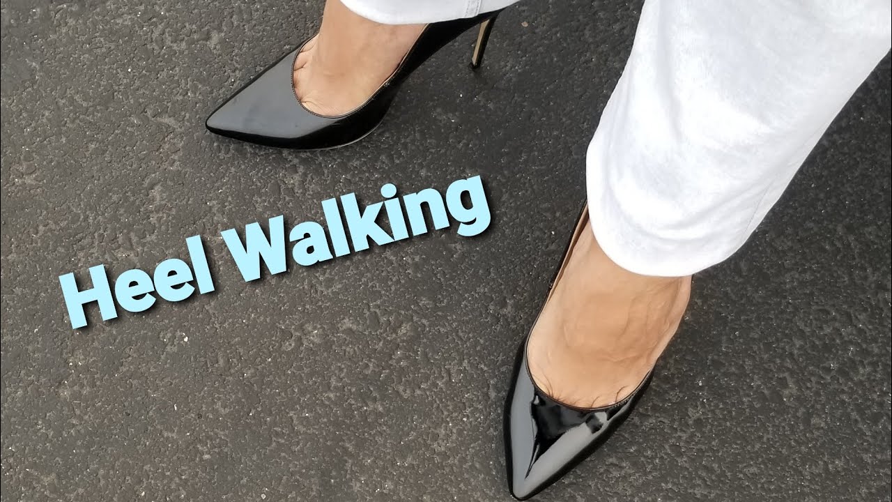 Walking in Black Patent Leather High Heel Pumps 120mm