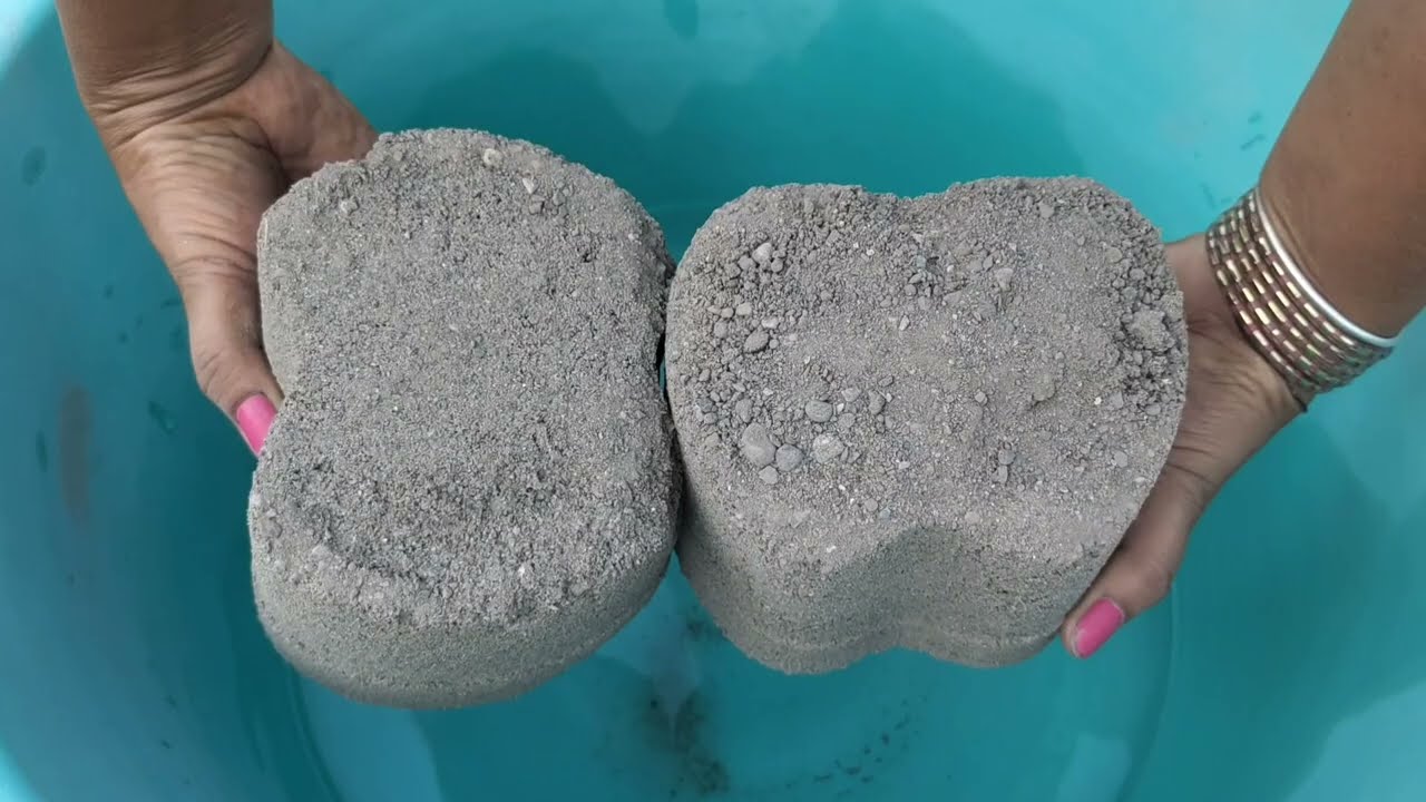 Asmr - crispy sand cement crumbling in water 💦💦