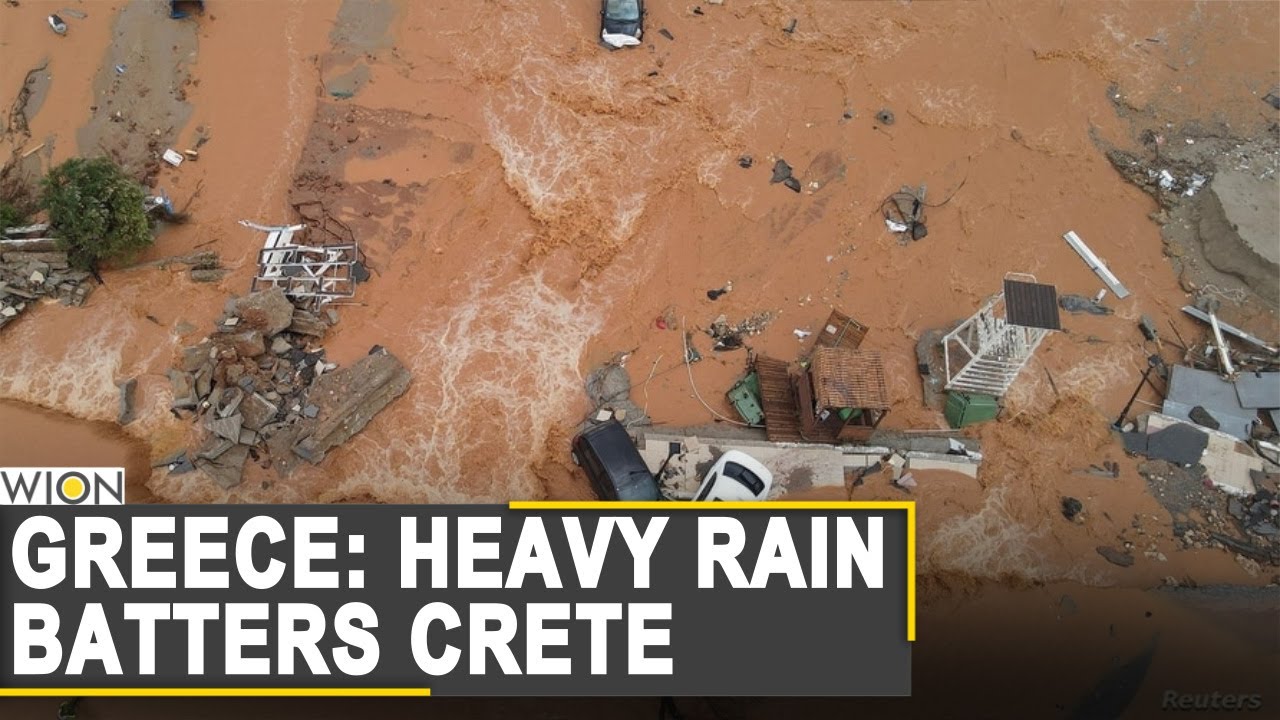 Chaos on Greece's Crete island from heavy floods | World News | WION News