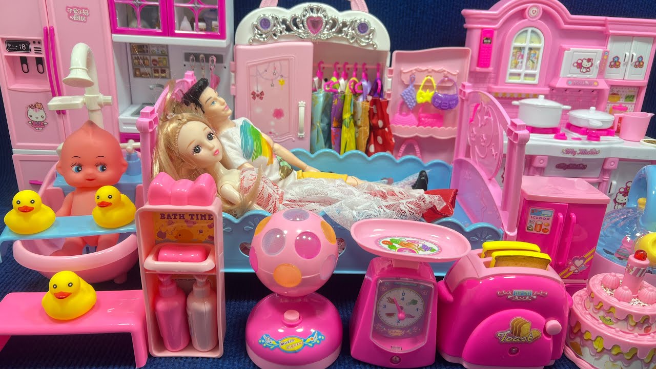 13 Minutes Satisfying With Unboxing Cute Barbie Family Wedding Play Set Doll Toys Review | ASMR