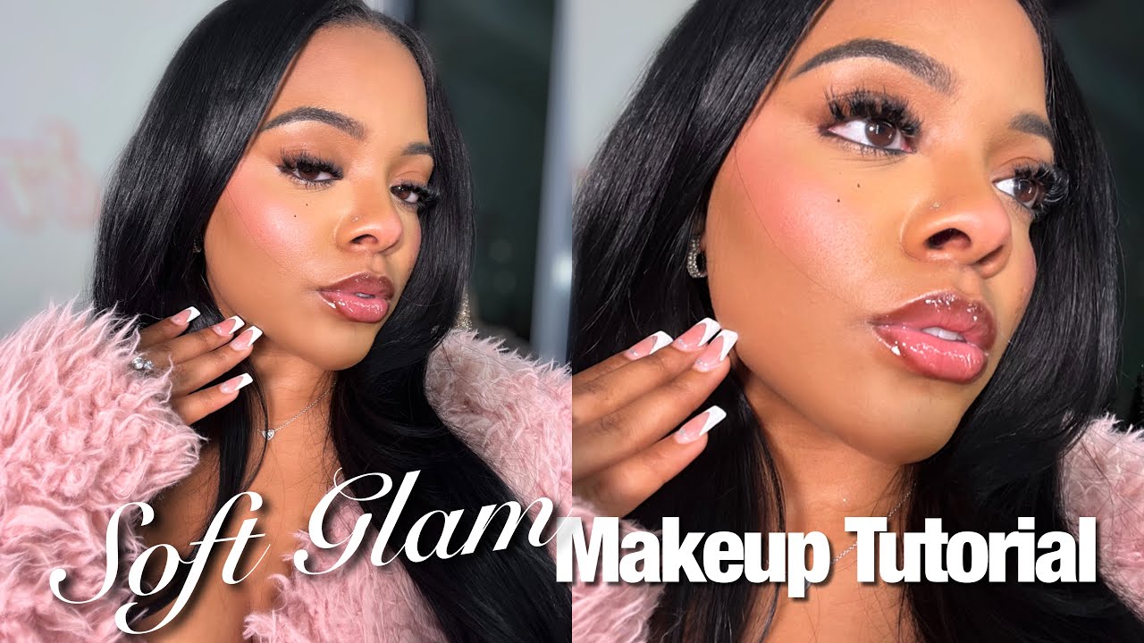 SOFT GLAM MAKEUP TUTORIAL + Lip Combo WOC 🎀*DETAILED* | BRIGHT Undereye & Pink Blush🤍