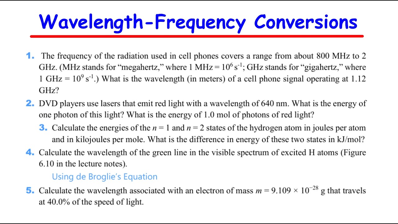 Wavelength Frequency Conversions