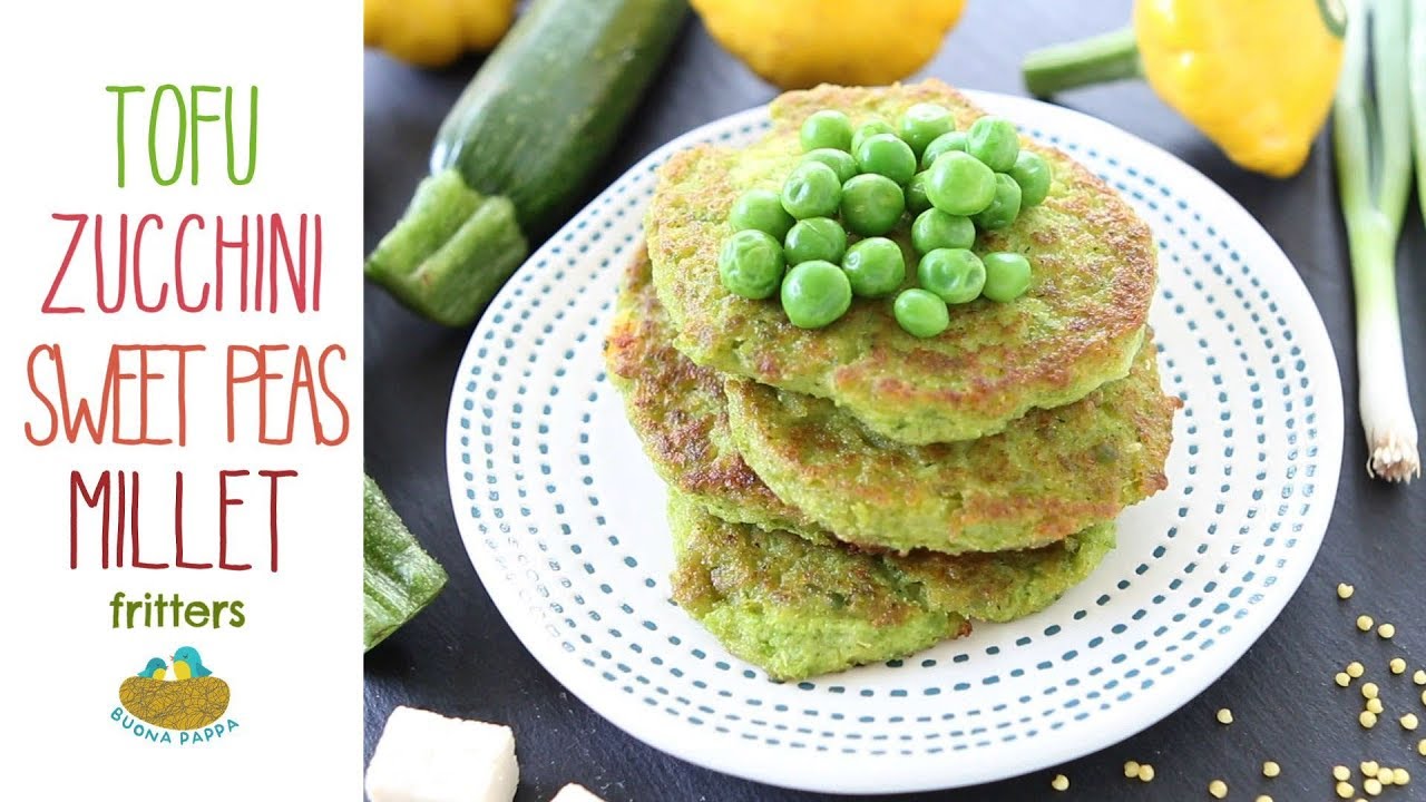 Tofu Zucchini Peas Millet Fritters baby recipe +8M