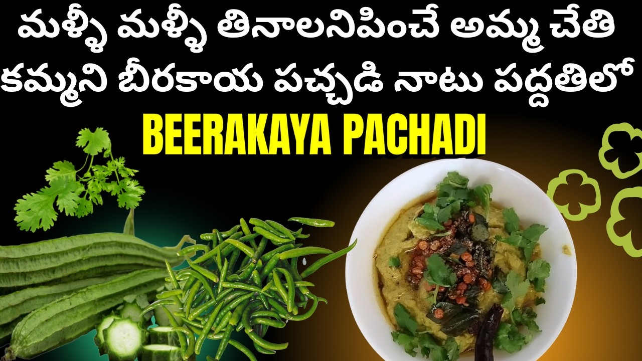 మళ్ళీ మళ్ళీ తినాలనిపించే అమ్మ చేతి కమ్మని బీరకాయ పచ్చడి నాటు పద్దతిలో - BEERAKAYA PACHADI