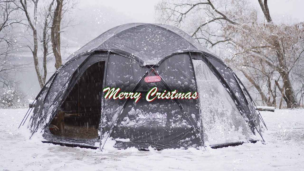 ⛺️캠핑 브이로그. 함박눈 캠핑. 메리 크리스마스🎄. 토마토 소스듬뿍 파스타. [하이그라운즈 하프문L]