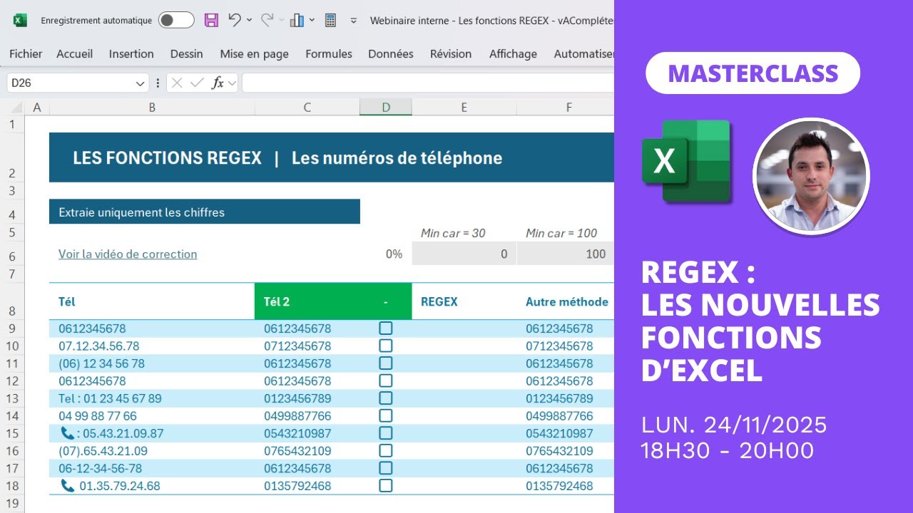 REGEX : les nouvelles fonctions d'Excel