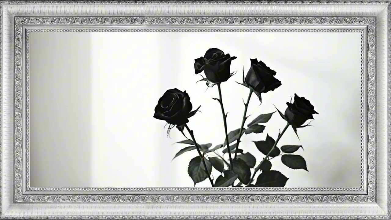 Black Roses Minimal Wall Art 🖤 | 2 Hour 4K TV Art for Samsung Frame TV