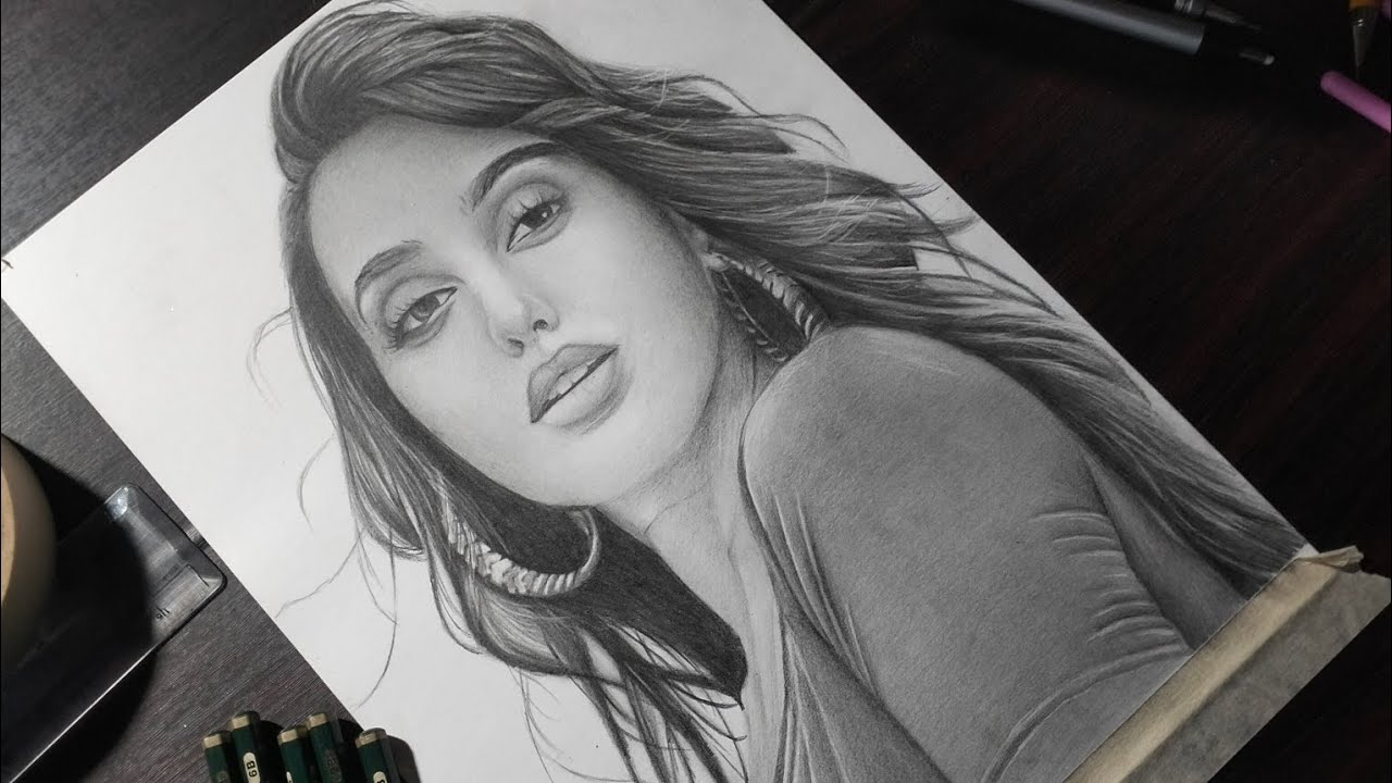 Drawing of Nora Fatehi | Timelapse video|