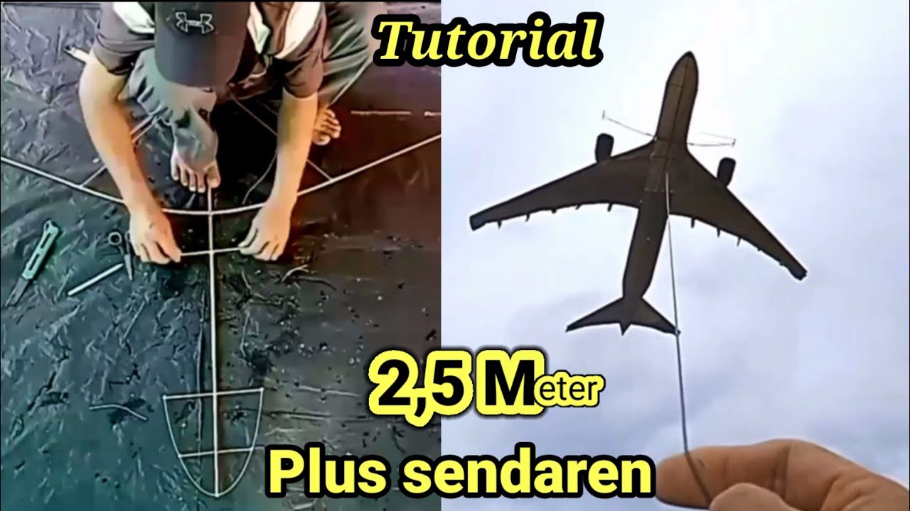 Bikin Layang Layangan Pesawat BIG SIZE Pakai Sendaren
