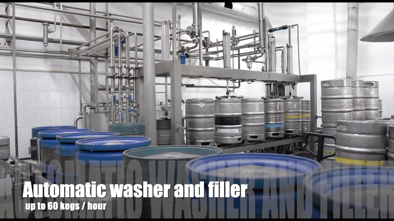 Keg line 60 kegs/hour - Automatic inside keg washer and filler