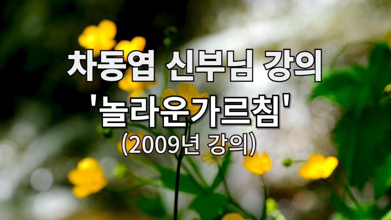 10강. 차동엽 신부님 강의 10강, '놀라운 가르침' -여기에 물이 (2009년 강의)