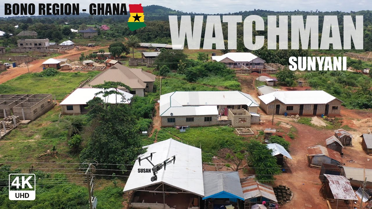 Sunyani Watchman Aerial View in the Bono Region of Ghana 4K