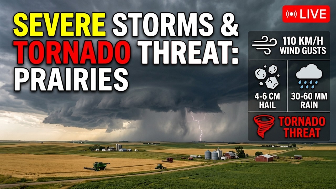 LIVE!! Tracking Severe Storms & Tornado Threat  Across The Prairies July 4th 2026