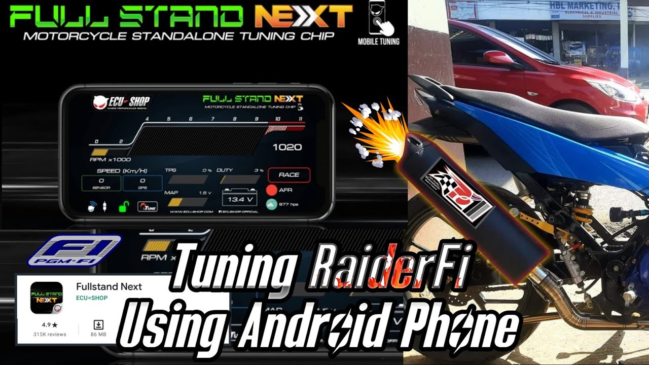 Tuning Raider150fi Using Mobile Phone | ECU Full Stand Next🇨🇷