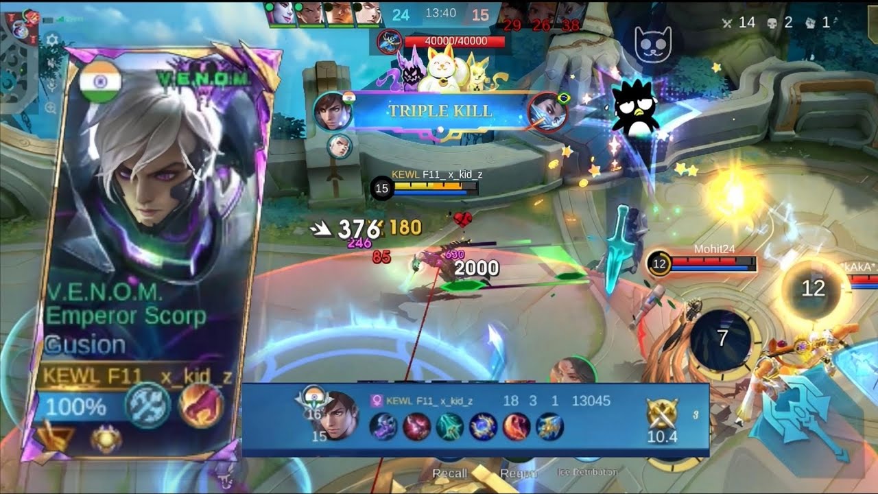 New trick to solo rank//watch this/gusion gameplay 