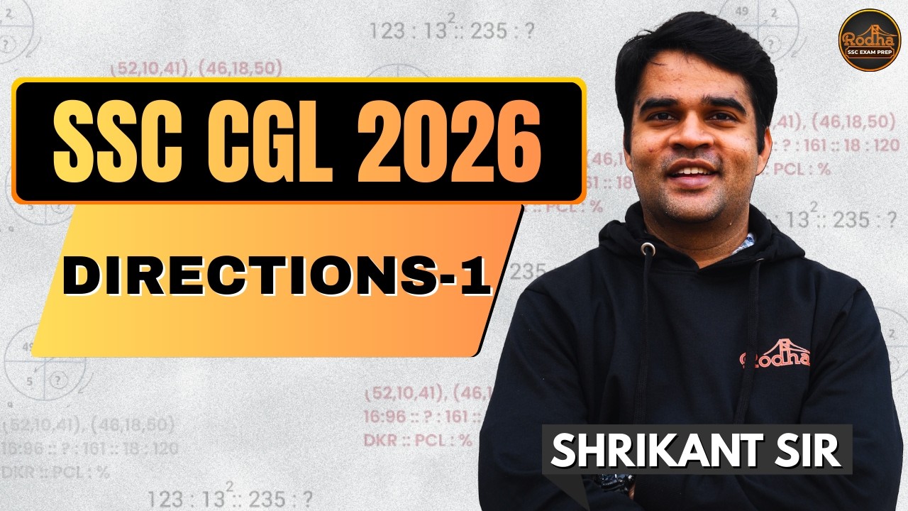 Directions |  Reasoning for SSC | Part 1 | Basics to Advanced | Shrikant Sir | CGL 2026