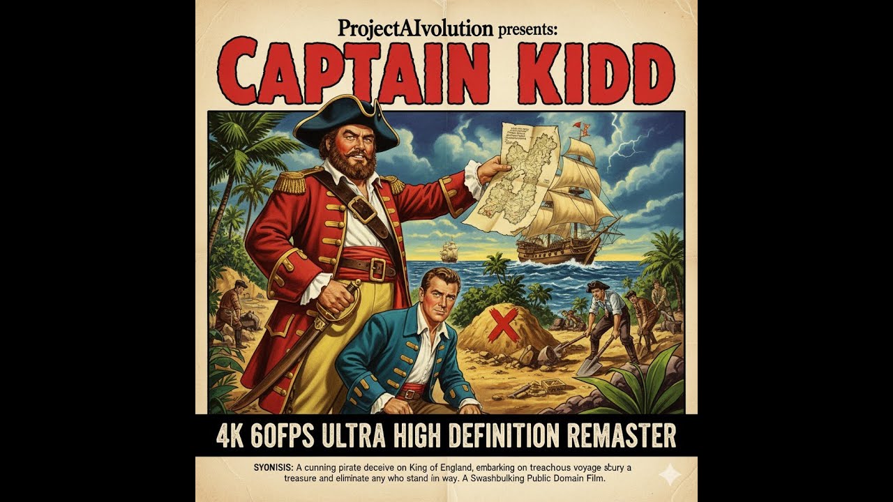Captain Kidd (1945) in 4K 60fps | AI-Enhanced Swashbuckling Adventure | Randolph Scott