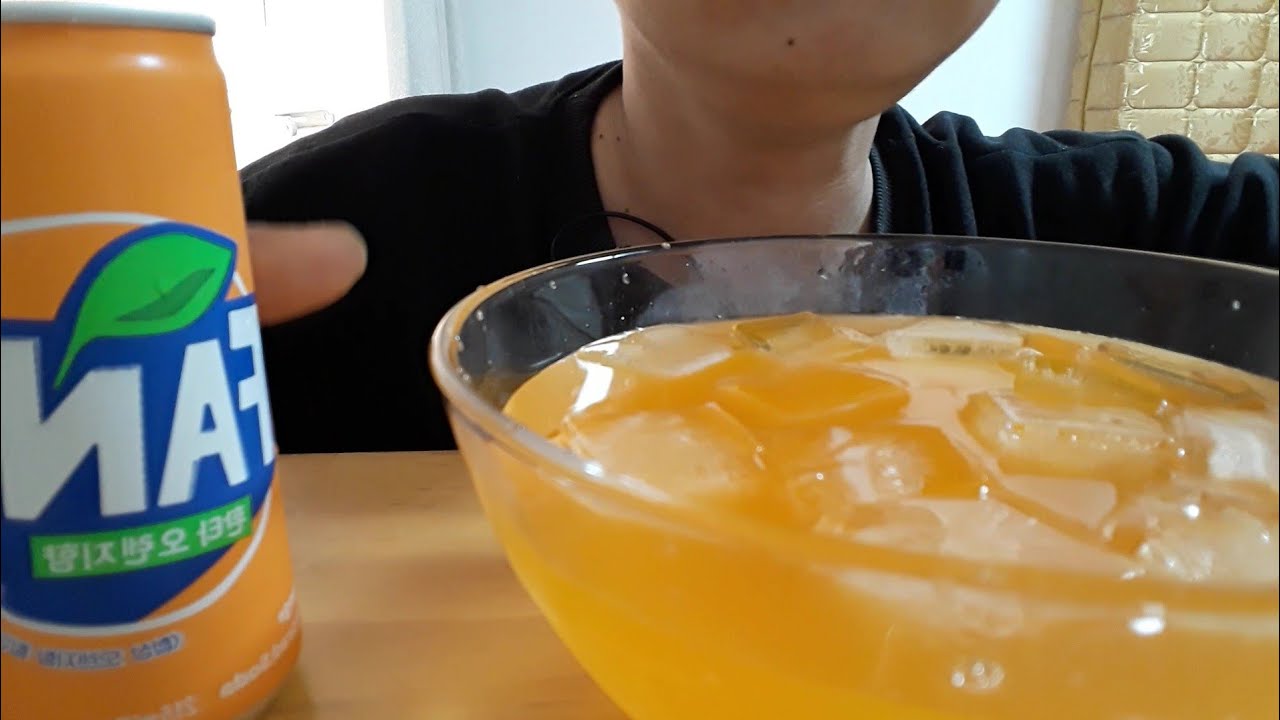 환타 먹고 싶은 날 얼음동동 사발에 시원하게 음료수 먹방 ice fanta ornage drink mukbang no talking
