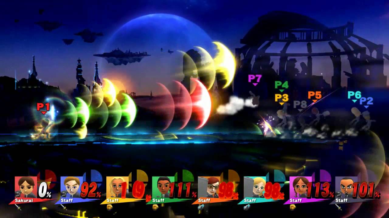SSB4 Mii Swordsman Final Smash 8 Players!