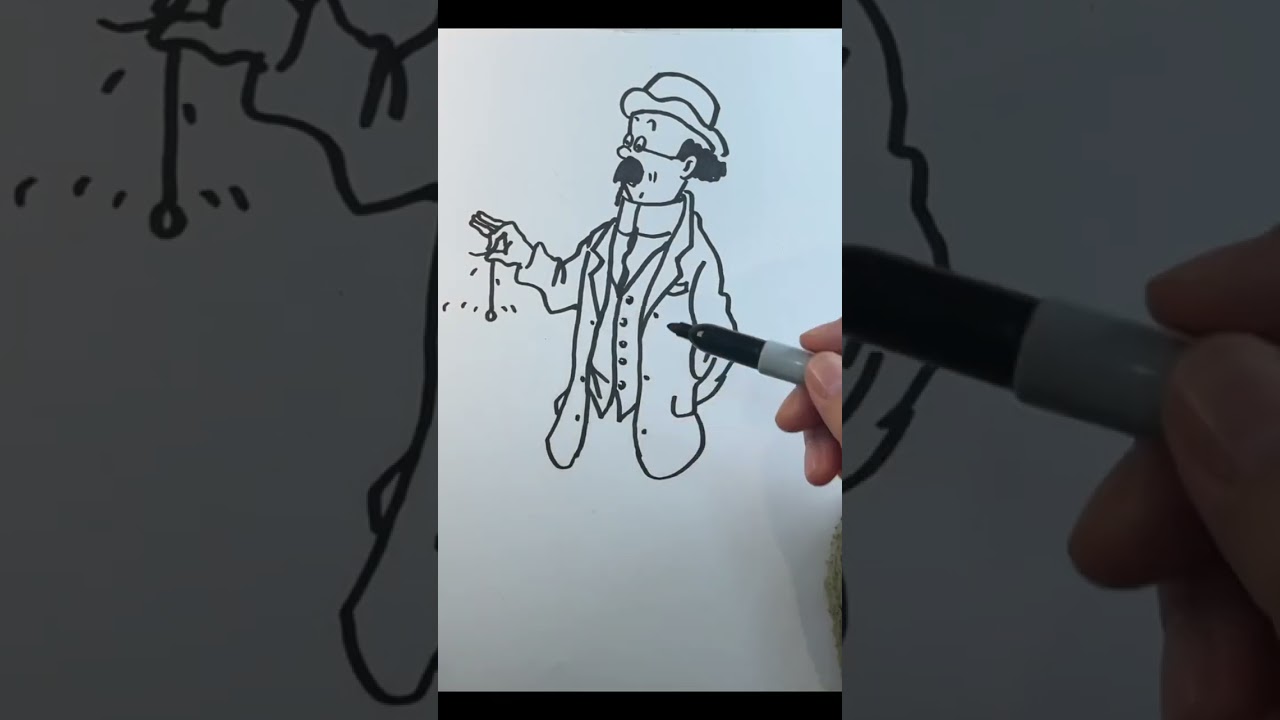How to draw professor calculus🥸 from Tintin for beginners&children