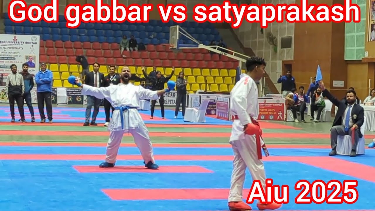 God gabbar vs satyaprakash ( team kumite matches) #karate / All India university games 2025