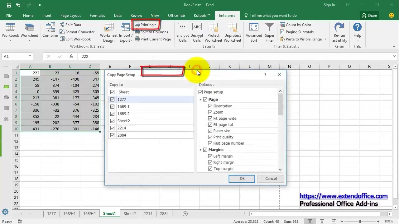 How to change orientation of worksheet or text in cells in Excel