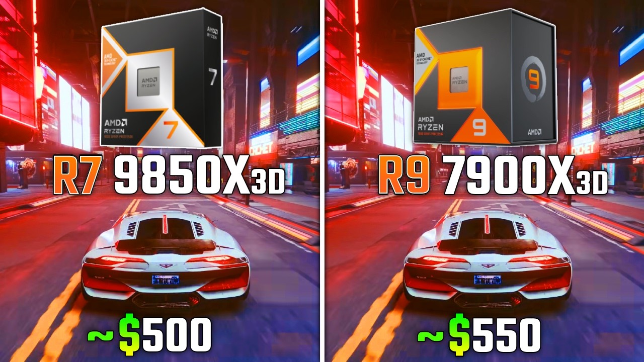 RYZEN 7 9850X3D vs RYZEN 9 7900X3D | Test in 6 Games