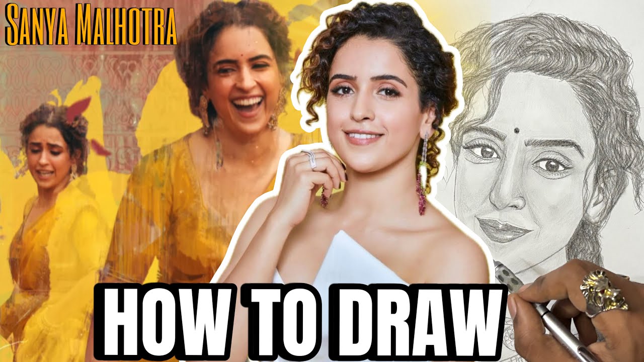 Sanya Malhotra’s Thug Life Sketch 💃🏻 Step-by-Step Pencil Drawing Tutorial ✨ Jinguchaa Vibes!