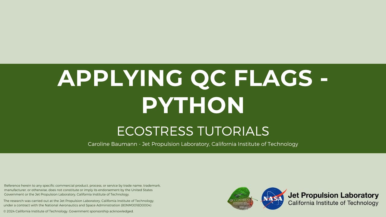 Applying QC Flags &ndash; ECOSTRESS Tutorials