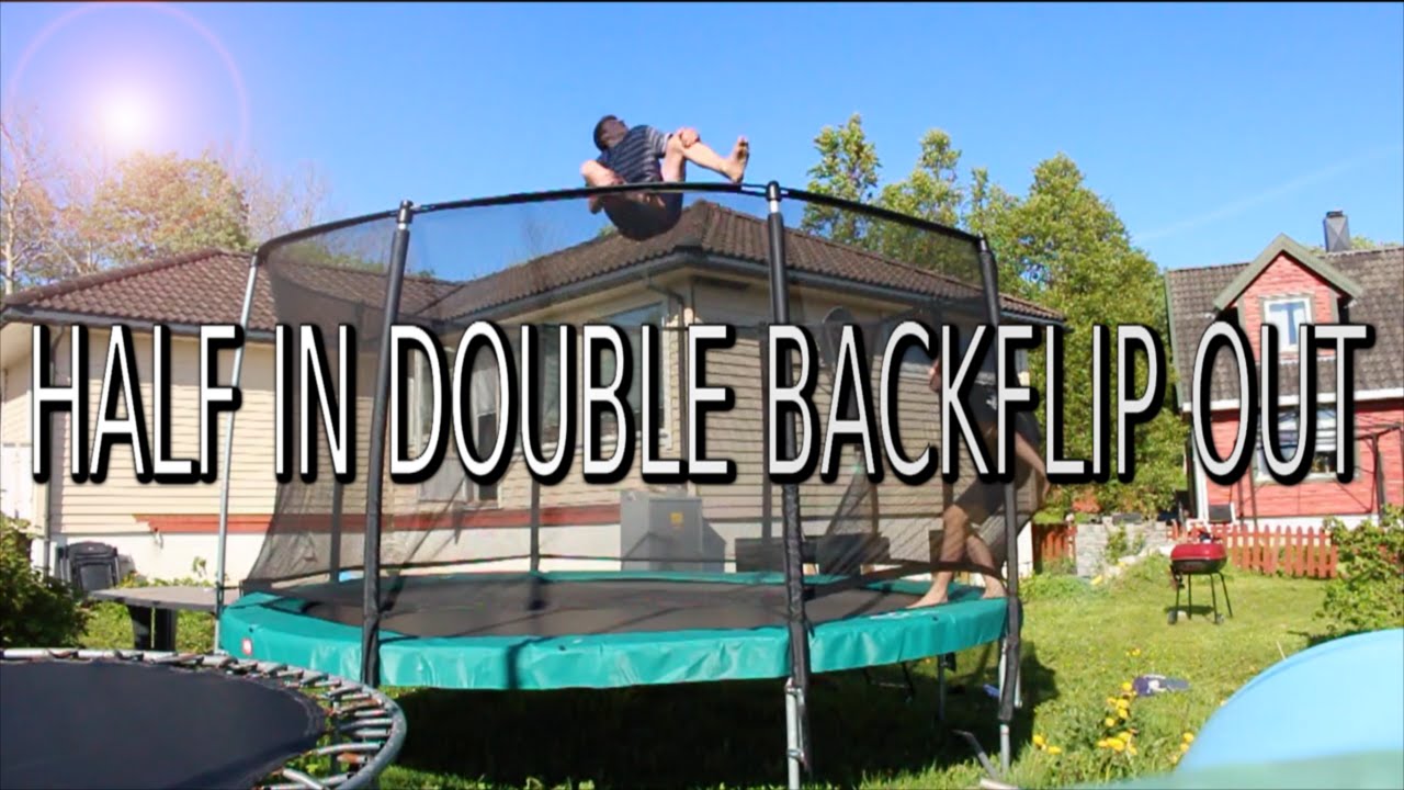 Half In Double Back Out On Garden Trampoline!