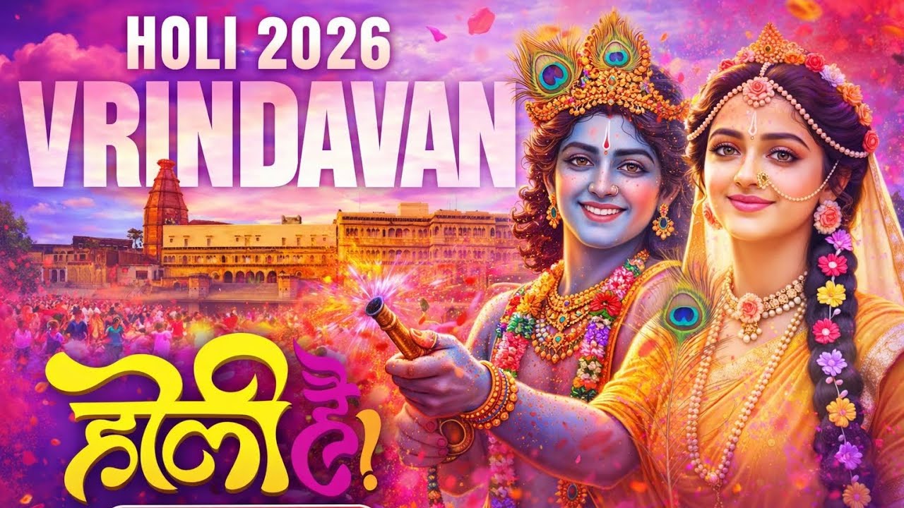 VRINDAVAN HOLI 2026 😍 Radha Krishna Ki Sabse Rangili Holi!