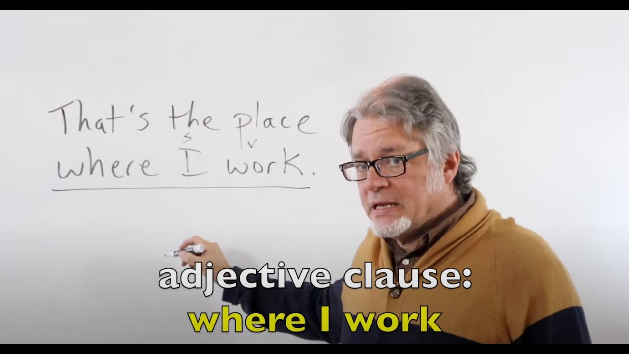 adjective clauses using where and when