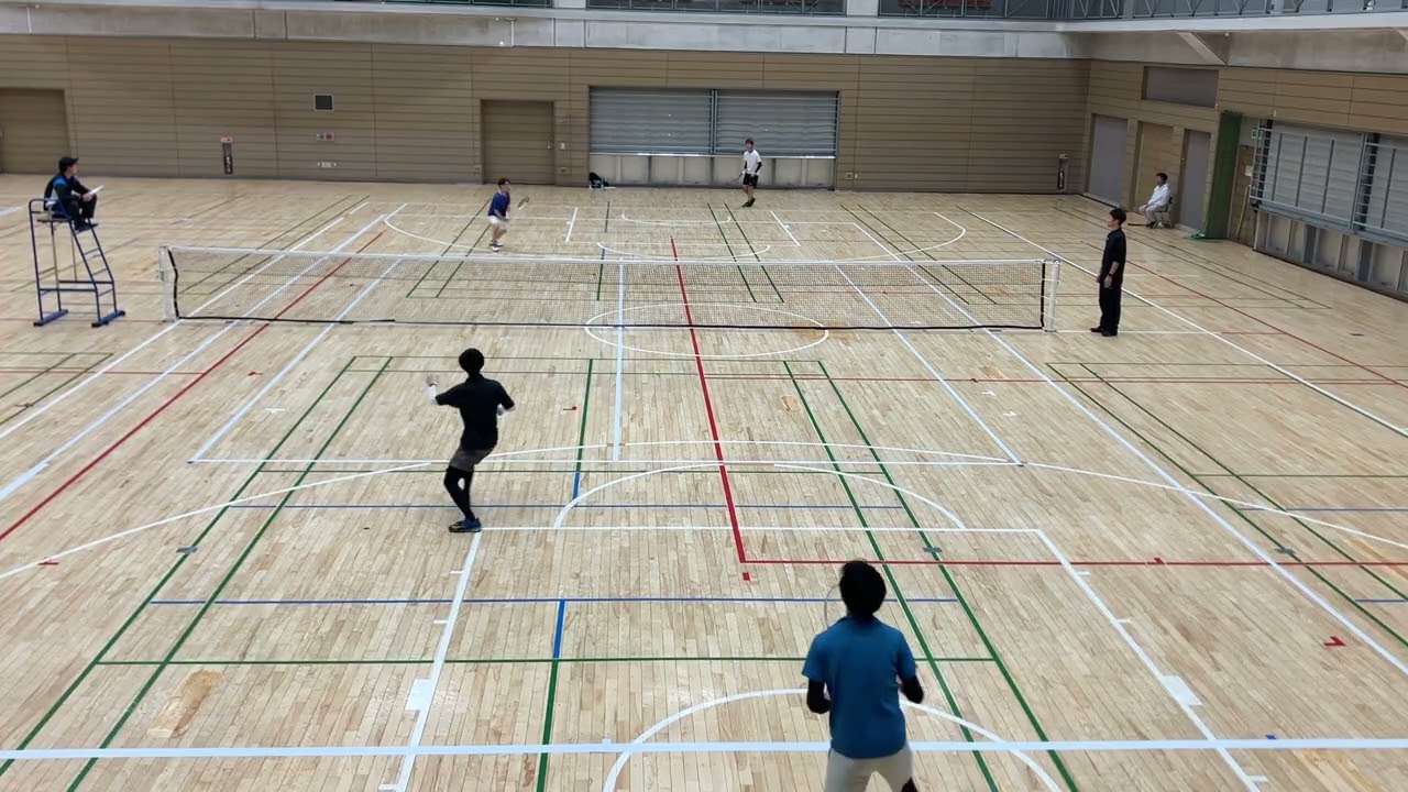 R8 武蔵野市インドア大会、一般男子、予選リーグ、後藤・高橋 ④-3 扇谷・岡本