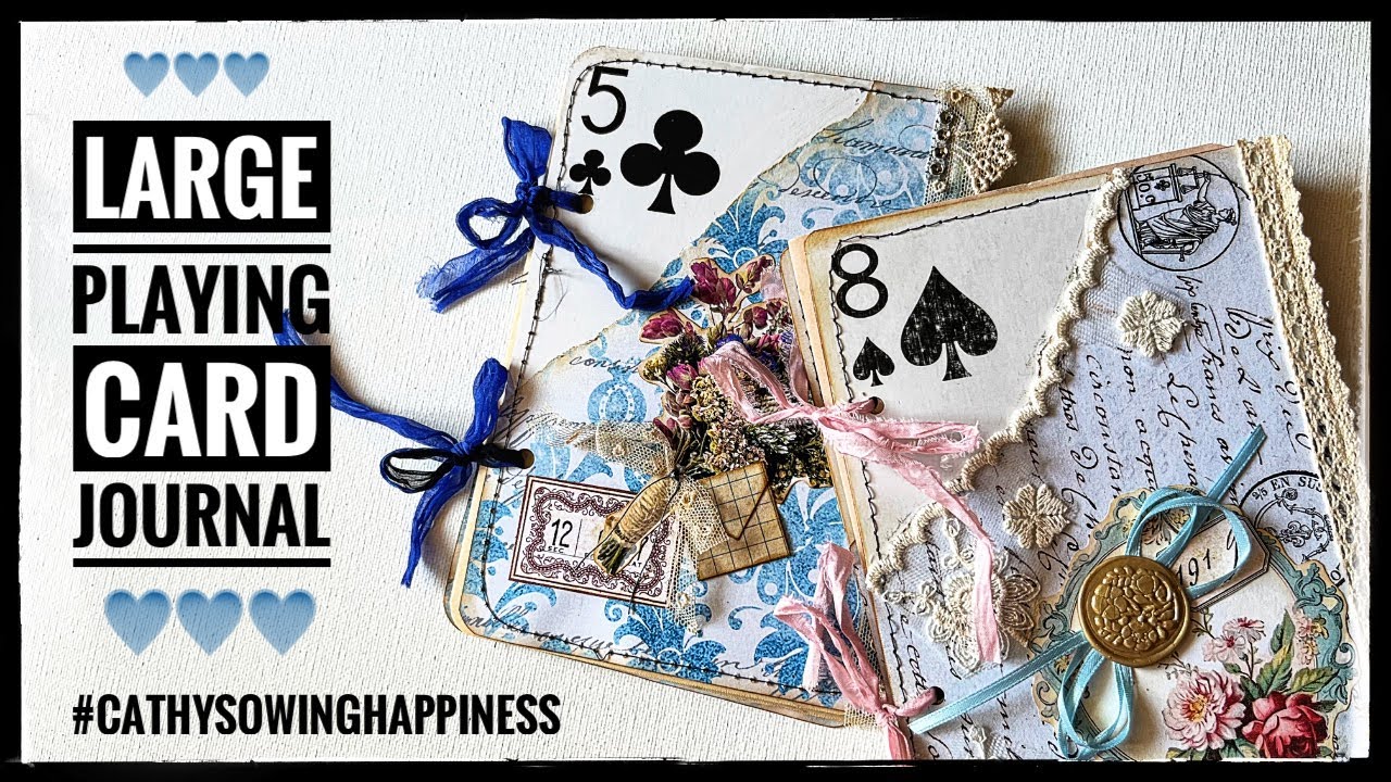 Large Playing Card Journal - No Sew Signature #cathysowinghappiness