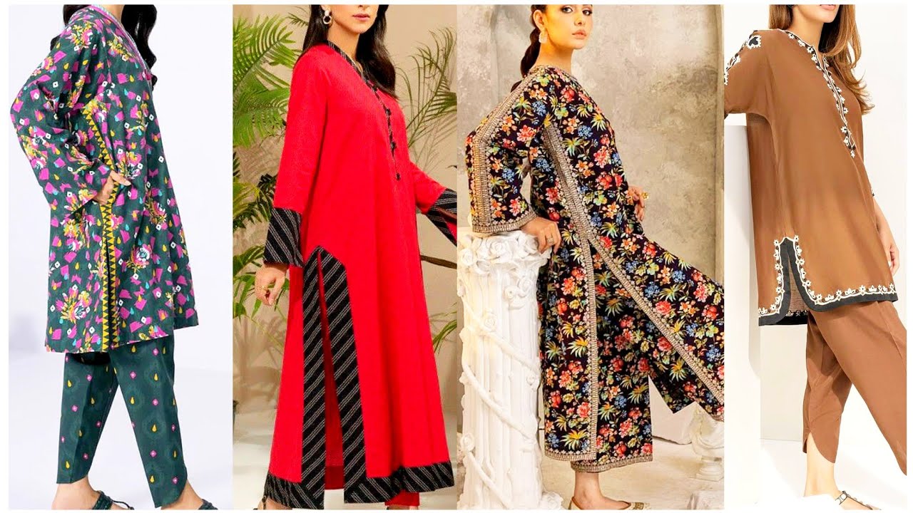 Beautiful Border Patti Dress Designs 2026 / Latest Stylish Printed Kurti with Border Patti for kurti