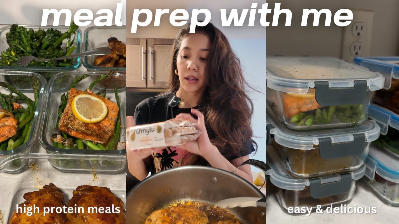 MEAL PREP WITH ME | easy high-protein meals + grocery haul