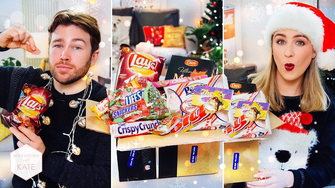 British People Trying Canadian Candy FESTIVE BOX SWAP w JULIE NOLKE - In The Kitchen With Kate