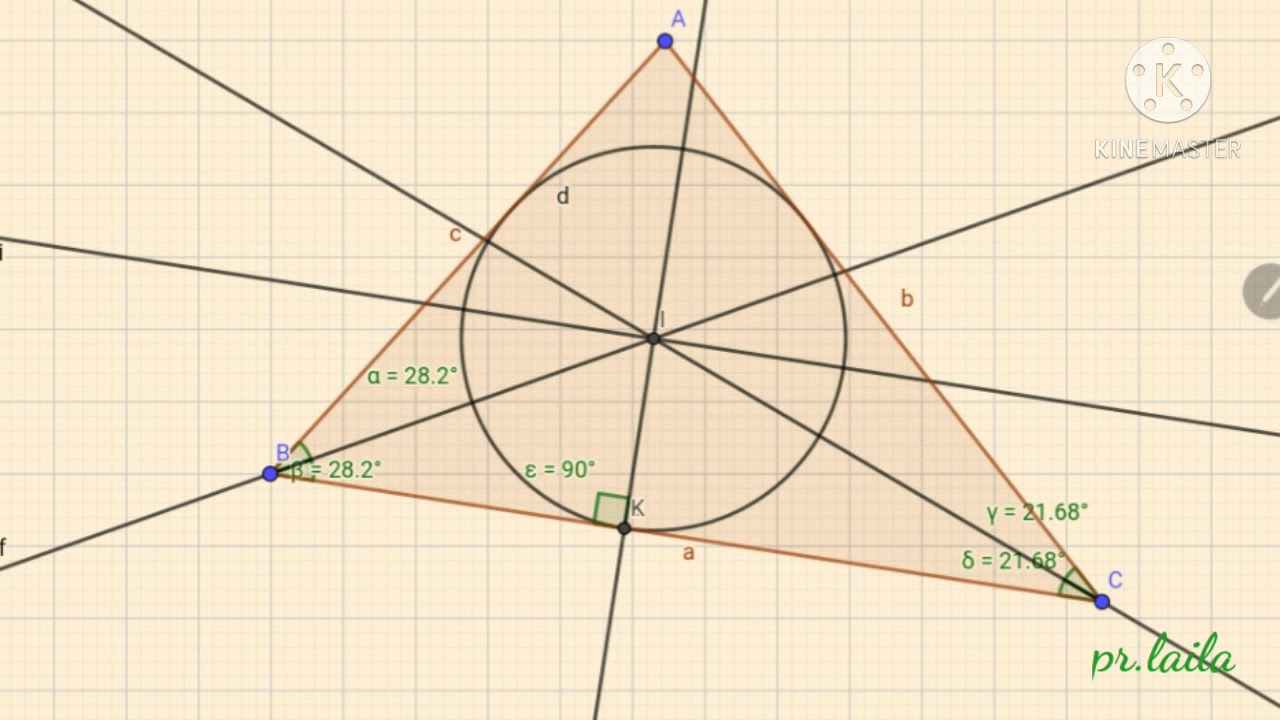 bissectrices du triangle ,1ere année collége.  exercice géométrique