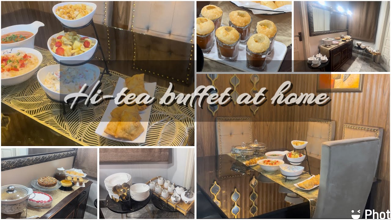 How i arranged 13 dishes Hi-tea at home||3 milk cake||Almond cake||Russian salad||Gol gappay#buffet