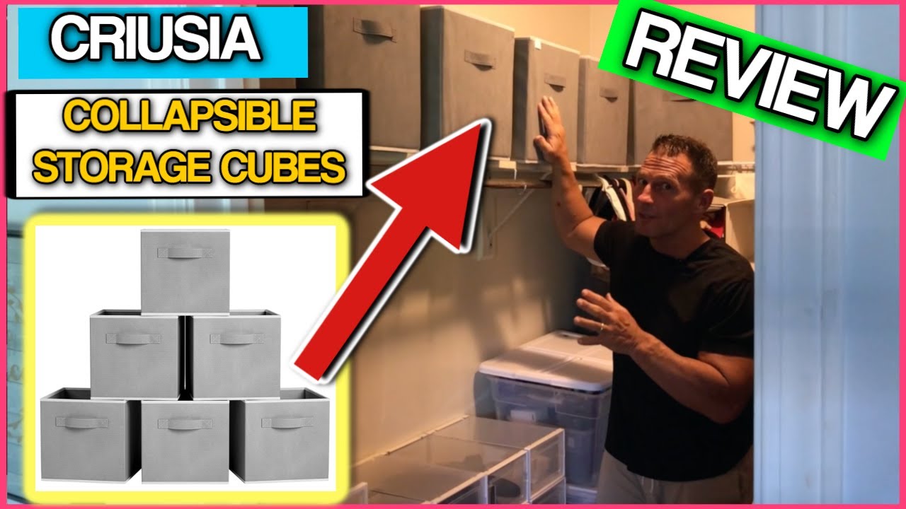 13x13 Large Storage Cubes, 6 Pack Collapsible Storage Bins with Dual Handles, Fabric Cube Storage