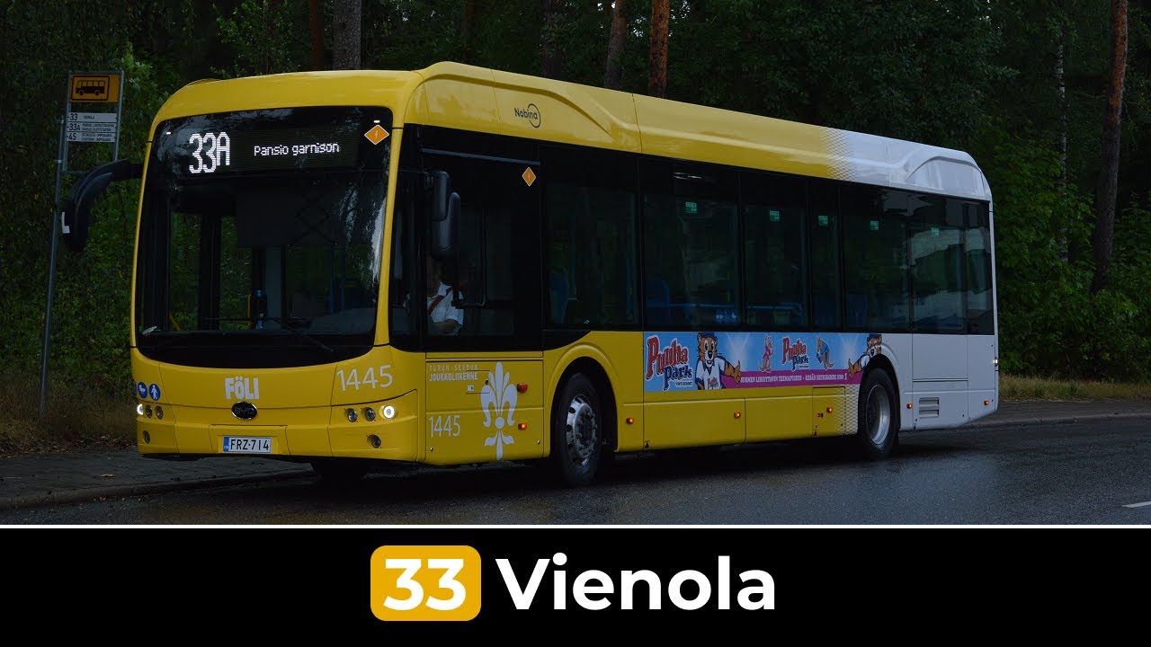 Turku Föli Linja 33: Pansio - Vienola (Nopeutettu) | Nobina 1445