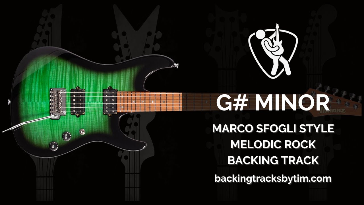 Marco Sfogli Style Melodic Rock Backing Track in G# Minor | 100 BPM