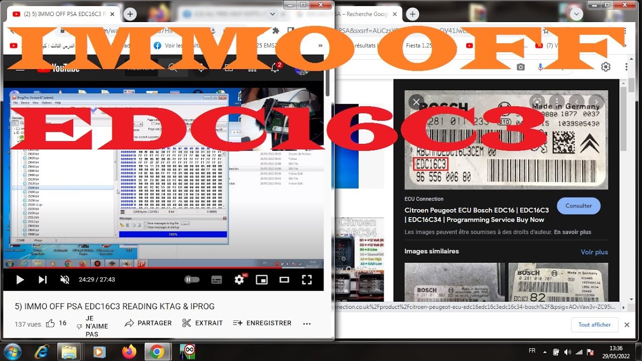 5) Arabic IMMO OFF PSA EDC16C3 READING KTAG & IPROG. تلعم كيف تلغي حماية التشغيل