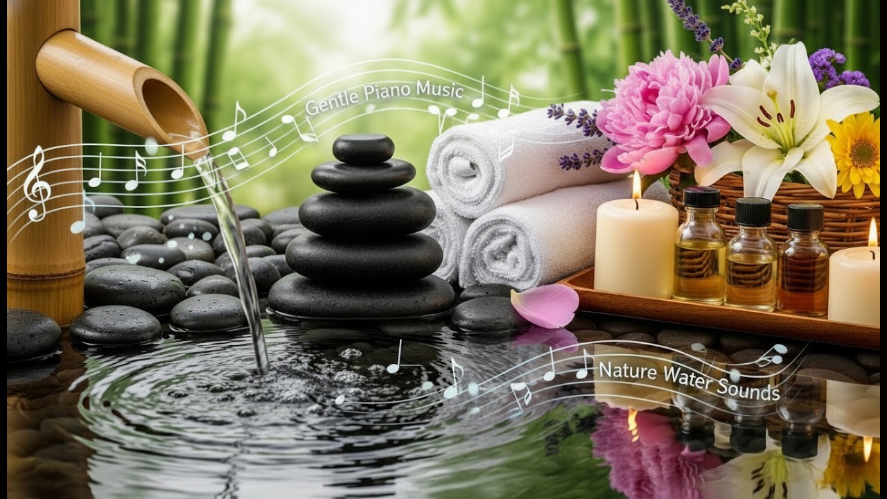 Calm Your Mind 🌿 Gentle Piano Music with Nature Water Sounds
