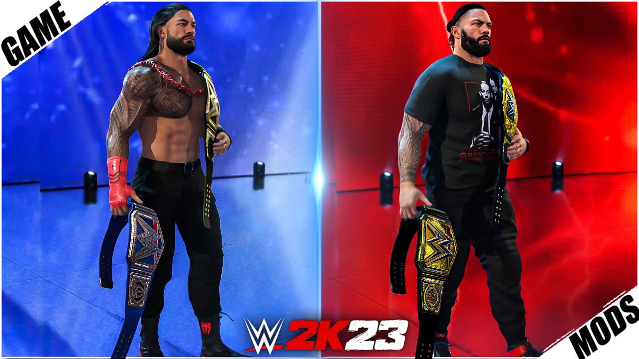 WWE 2K23: Game Vs Pc Mods Epic Compression!